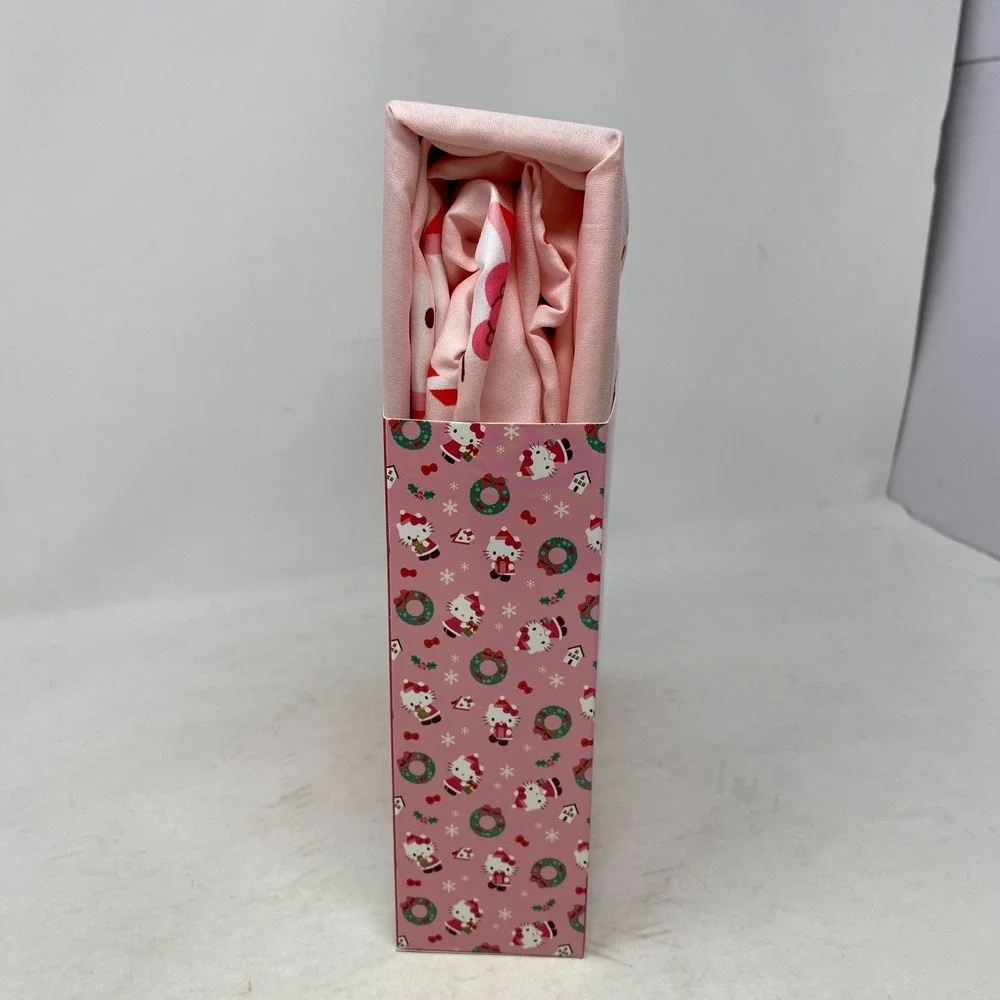 Hello Kitty‎ & Friends Twin Sheet Set Holiday Santa Christmas Pink Candy Canes